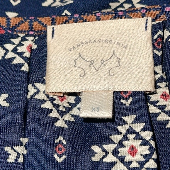 Anthro Vanessa Virginia Wayfinder Peasant Tunic Dress in Blue Motif Sz. XS - Picture 11 of 13